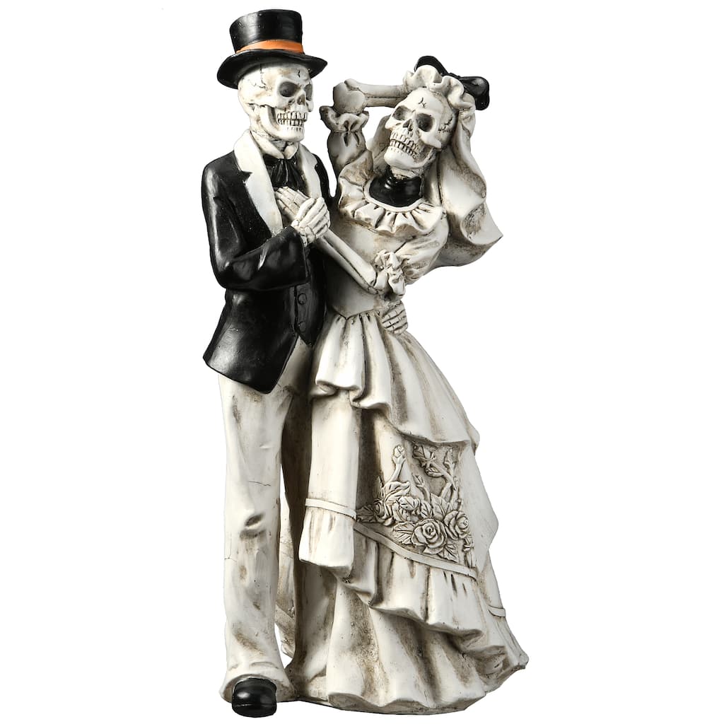 National Tree Company Halloween Skeleton Bride and Groom Decoration, Halloween Collection, 11 inches - 11 in