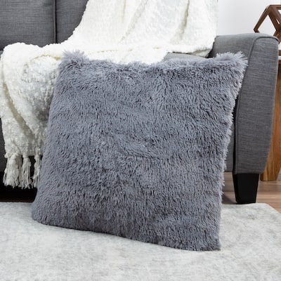 Hastings Home 24-inch Faux Fur Shag Pillow
