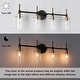 preview thumbnail 7 of 9, Alva Modern 4-Light Black and Gold Bathroom Vanity Lights Cylinder Glass Wall Lamp - 27.5" L x 6" W x 11" H