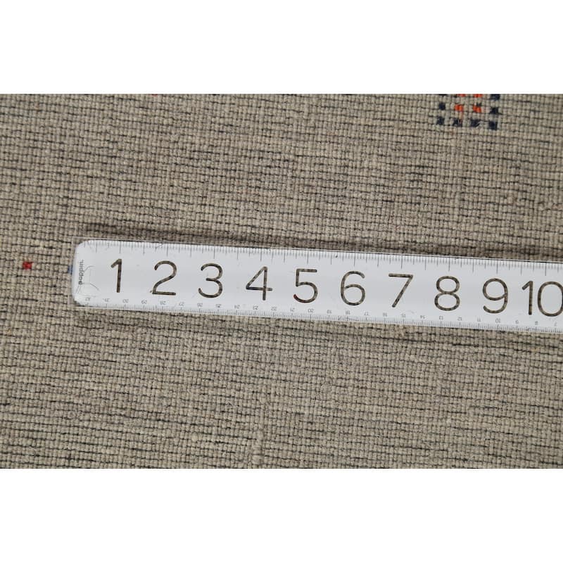 Gabbeh Indian Accent Rug Handmade Oriental Beige Wool Carpet - 3'11"x 5'9"