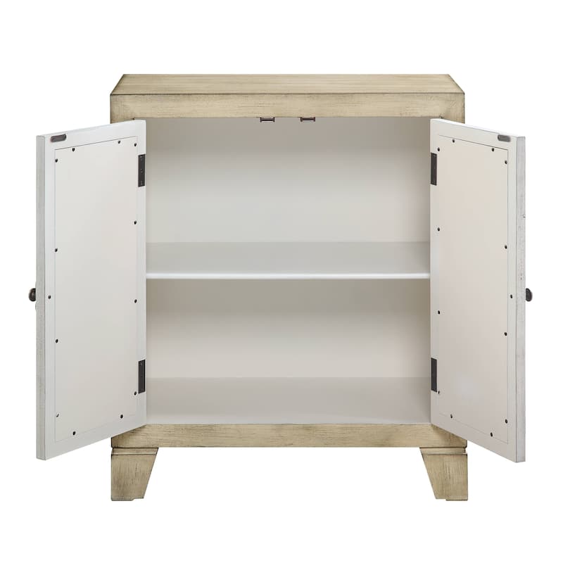 Antique White Finish Console Cabinet