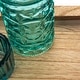 preview thumbnail 4 of 32, Wood Tray with 9 Blue & Green Glass Votive Holders