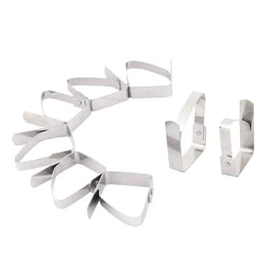 Home Stainless Steel Adjustable Table Cloth Holder Silver Tone 8pcs - Silver Tone
