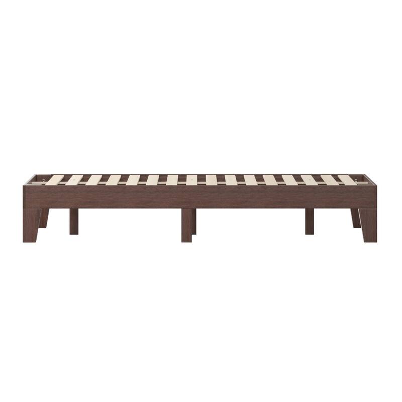 Wood Platform Bed with 14 Wooden Support Slats