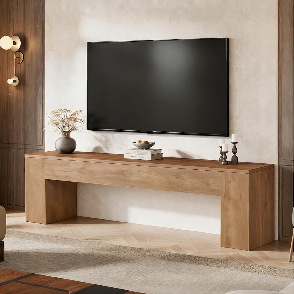 70.8" Wooden Entertainment Center, Low TV Console Table for TVs Up to 80"