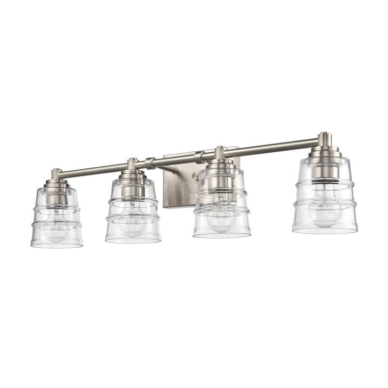 Elk Home Pulsate Satin Nickel With Clear Glass Vanity Light