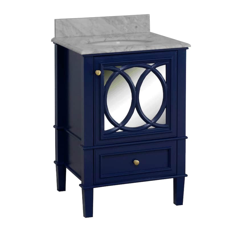 KitchenBathCollection Olivia 24" Bathroom Vanity with Carrara Marble Top