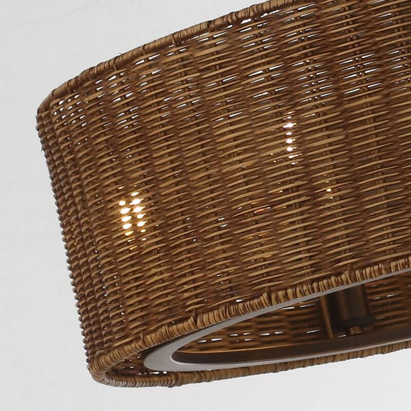 24" 3-Blade 6-Light Woven Farmhouse Ceiling Fan with Light