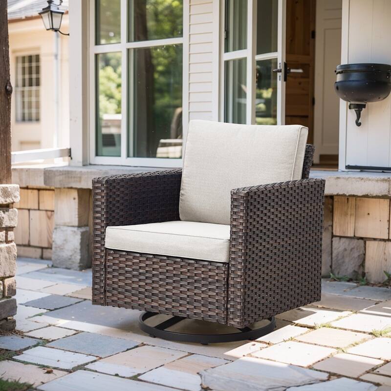 Outdoor Swivel Glider Chairs with Soft Cushion