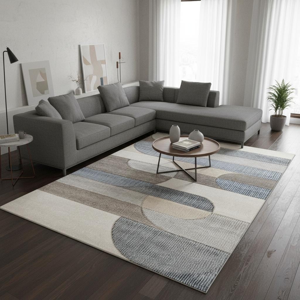 HomeRoots Geometric Modern Rectangle Area Rug