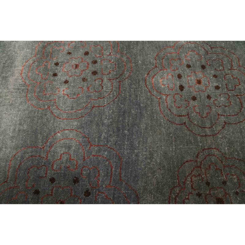 ECARPETGALLERY Hand-knotted Legacy Teal Silk, Wool Rug - 9'6 x 13'3