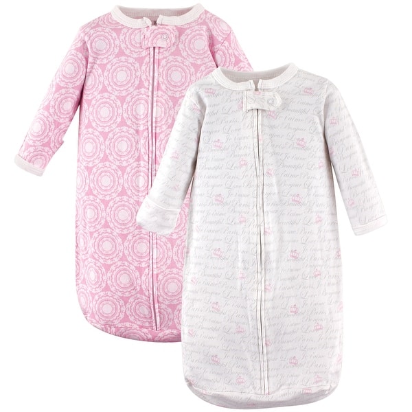slide 1 of 1, Hudson Baby Infant Girl Cotton Long-Sleeve Wearable Sleeping Bag, Sack, Blanket, Script 3-9 Months - Script