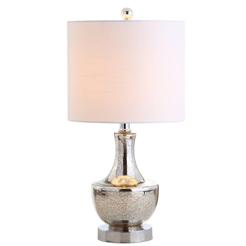Colette 20" Mini Glass LED Table Lamp, Silver by JONATHAN Y