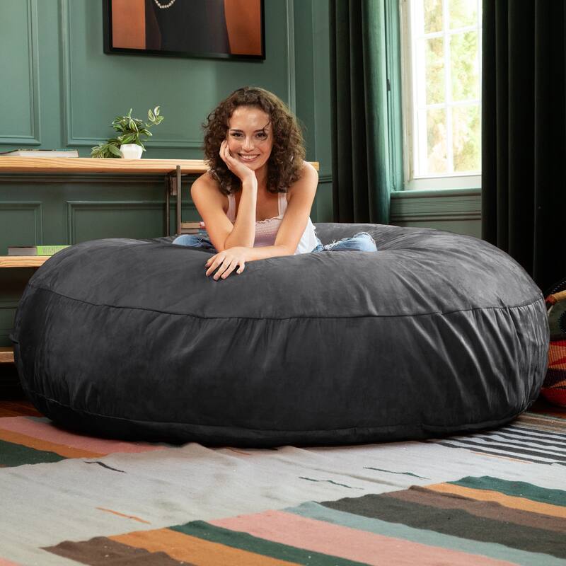 Jaxx 6 Foot Cocoon - 2-in-1 Giant Bean Bag Chair for Adults & Convertible Bean Bag Bed
