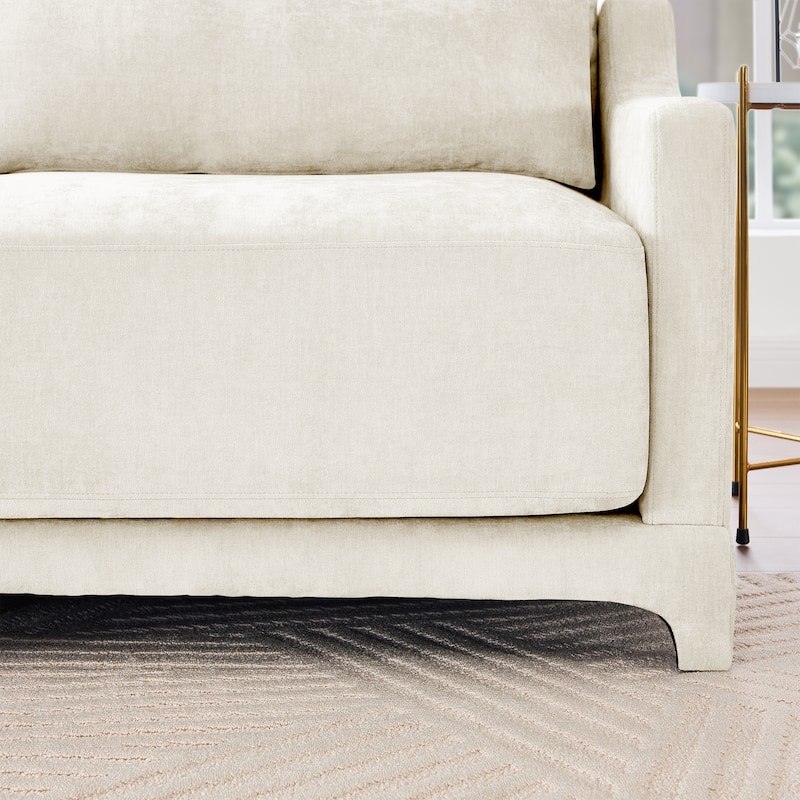 141.7" Chenille 6-Seater Sofa with ergonomic, wooden base,high - resilience sponge for Living Room