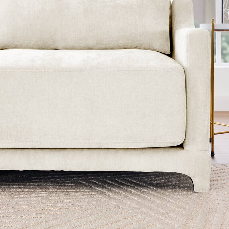 141.7″ Chenille 6-Seater Sofa with Ergonomic Wooden Base & High-Resilience Sponge