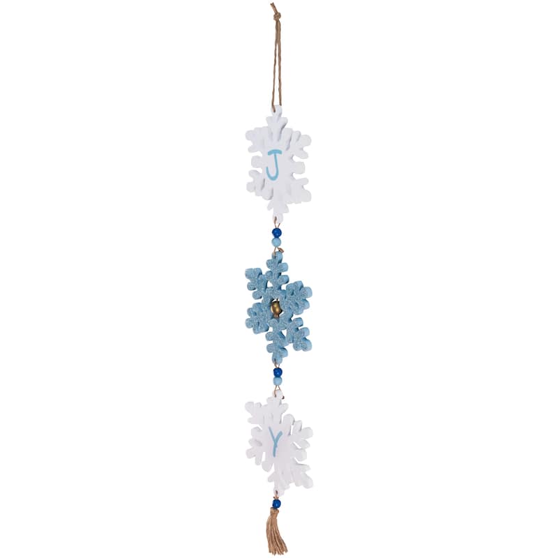Glittered Joy Snowflakes Christmas Wall Sign - 26"