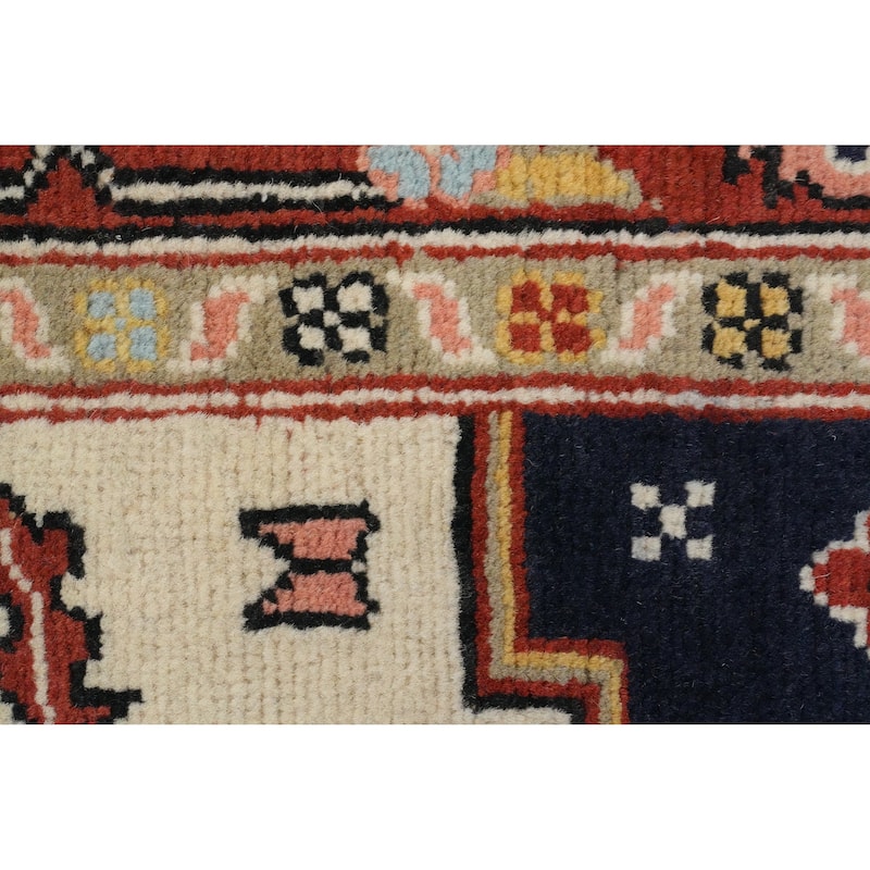 Hand Knotted Oriental 100% Wool Carpet Traditional Medallion Oranges & Rust Heriz (serapi) Area Rug - 9' 0'' X 6' 0''