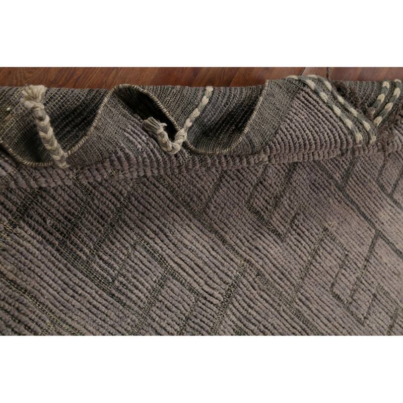 Moroccan Modern Area Rug Handmade Geometric Wool Carpet - 7'8"x 10'6"