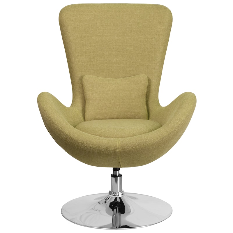 LeatherSoft Swivel Side Reception Chair with Bowed Seat