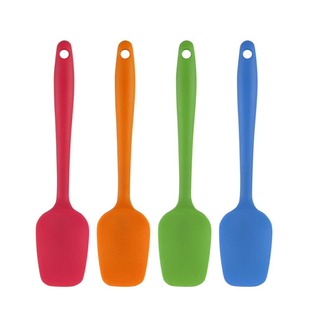 4pcs Silicone Spatula Heat Resistant Flipping Turner Cooking Bulk - 8.5" x 1.9", 4pcs