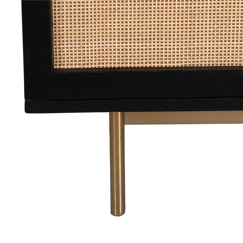 Curtis Solid Wood with Natural Woven Cane TV Stand