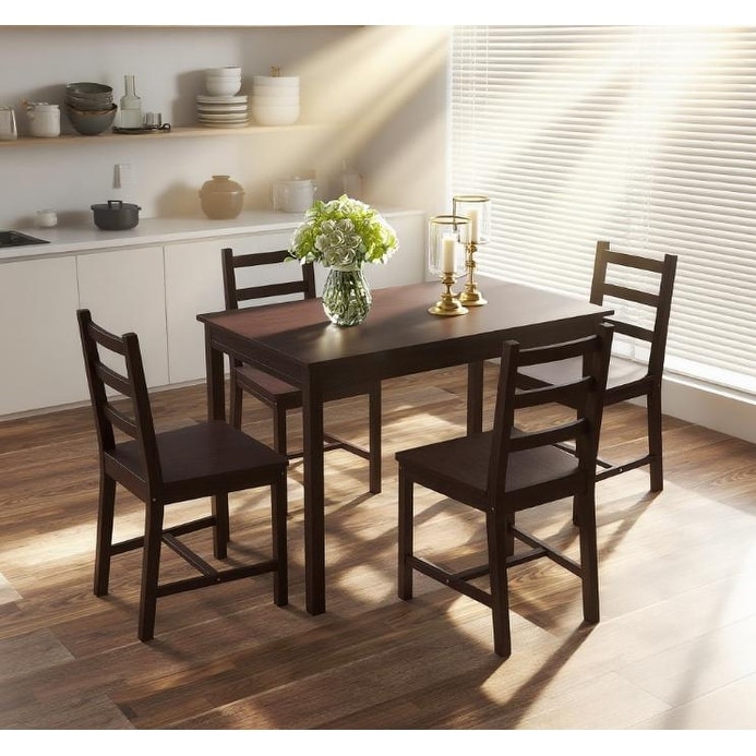 Dining Table Set Kitchen Table and Chairs Set Wood Dining Room Set, Set of 5