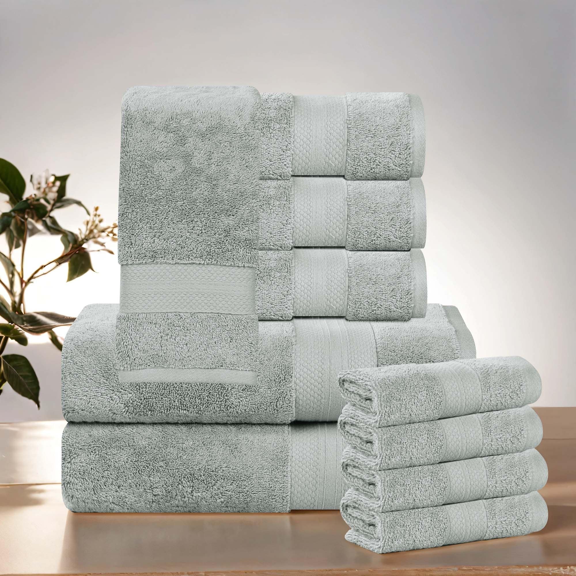 Superior Aria Turkish Cotton Heavyweight 10-Piece Towel Set