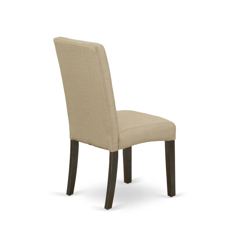 East West Furniture Dining Room Table Set- A Round Kitchen Table and Brown Parsons Dining Chairs, Cappuccino(Pieces Options)