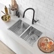 preview thumbnail 13 of 12, STYLISH Undermount 28" Double-Bowl Stainless Steel Kitchen Sink S-300XG - 28" x 18" x 10"