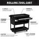 3-Tier Rolling Tool Cart with Drawer Steel Utility Storage Tool Box