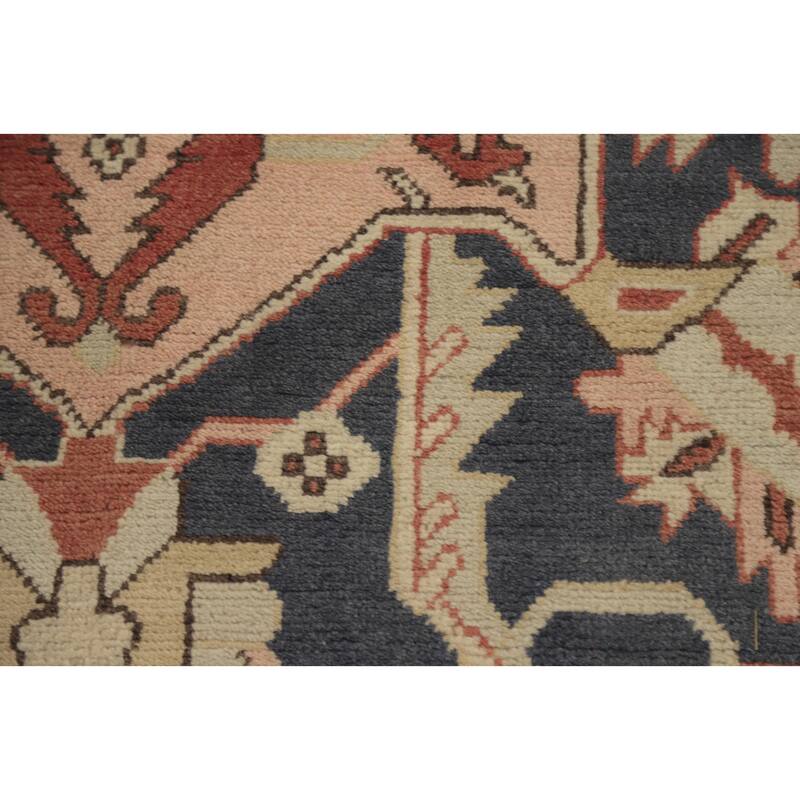Hand Knotted Oriental 100% Wool Carpet Traditional Medallion Oranges & Rust Heriz (serapi) Area Rug - 10' 1'' X 8' 2''
