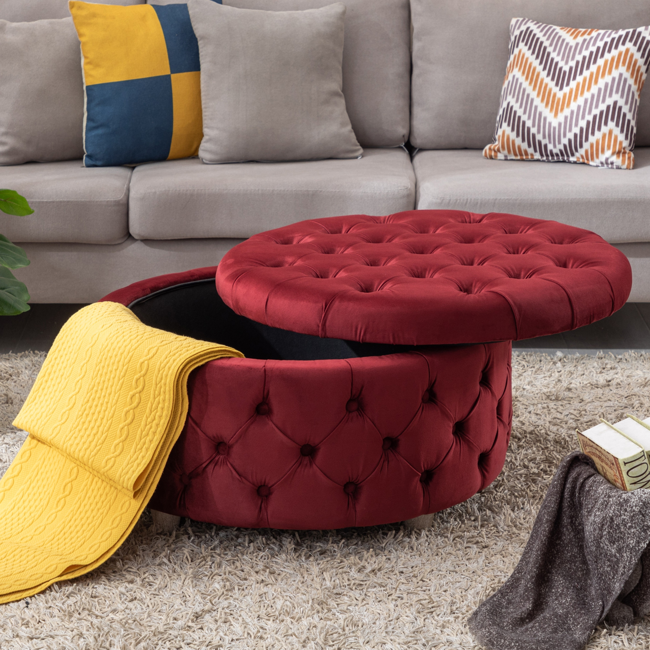 Velvet sales small ottoman