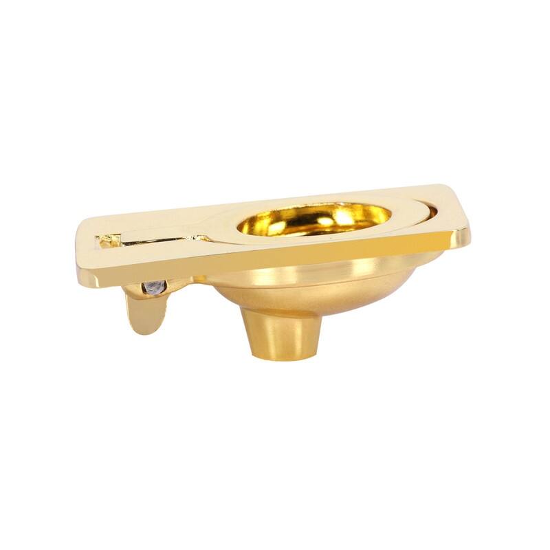 Utopia Alley Kent Cabinet Ring Pull Knob - Vintage Cabinet Polished Gold Hardware with Hand, 1.6"