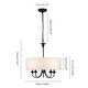 preview thumbnail 12 of 10, Rennnsan 5-Light Traditional Drum Fabric Chandelier for Dining Room - 19.69 in. W x 21.65 in. H