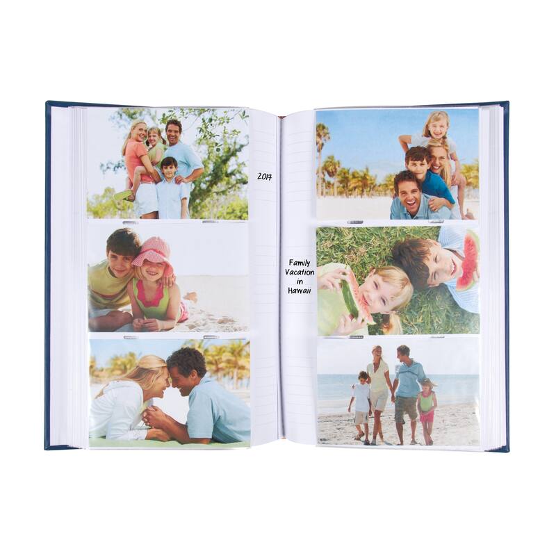 DesignOvation Debossed Black Faux Leather Photo Album (Pack of 4)