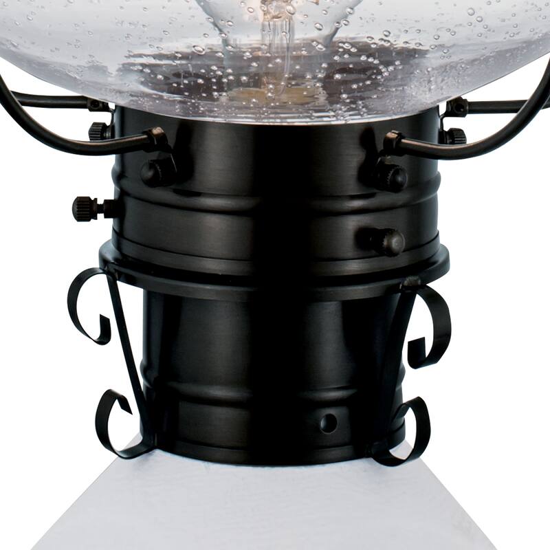 Elk Home Classic Onion Outdoor Post Light - Gun Metal with Seeded Glass