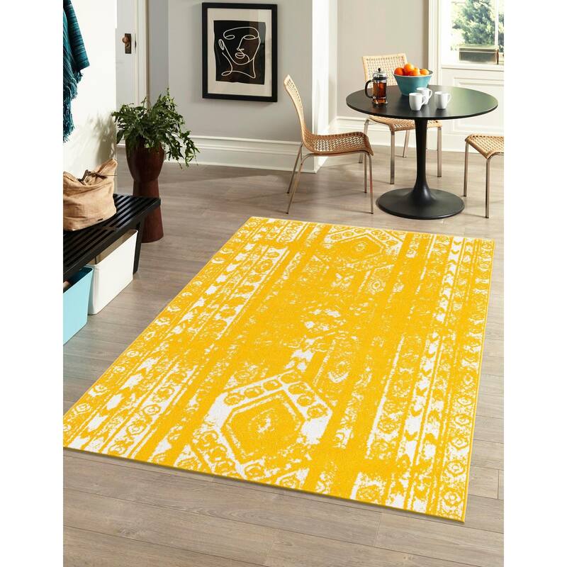 Contemporary Sling Collection Area Rug - 2'x3' - Yellow