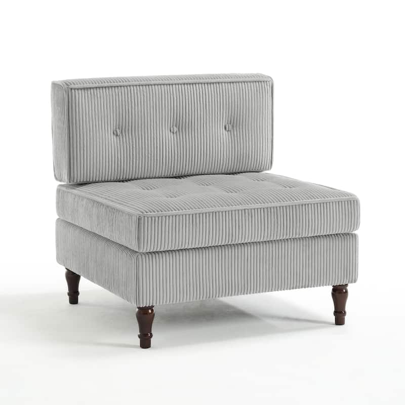 32.57" W Upholstered Corduroy Armless Accent Chair