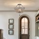 preview thumbnail 2 of 16, Vintage Farmhouse 3 - Light 17" Wood Beaded Semi Flush Mount Lighting