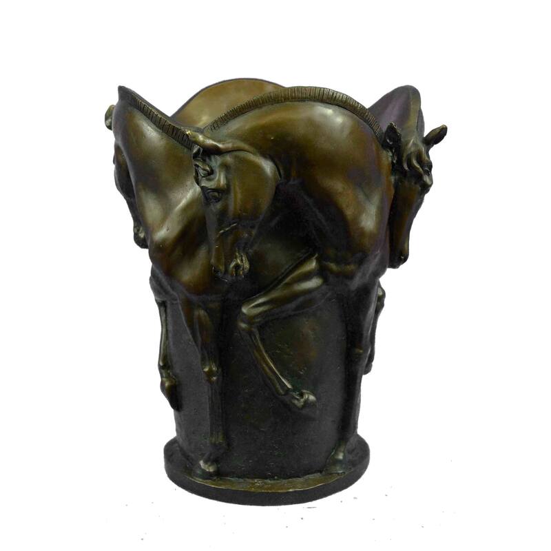 Trophy Horse Centerpiece Hot Cast By Lost Wax Horse Vase Bronze Sculpture Figure