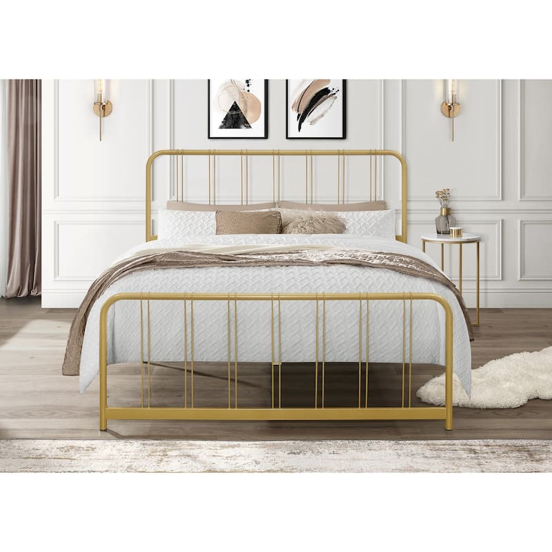 Debra Platform Bed - Gold - Full