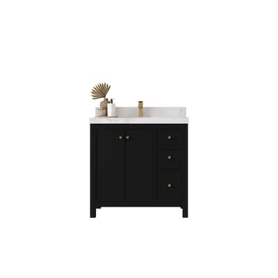 Willow Collections 36 in. W x 22 in. D Chicago Center Sink Left Bathroom Vanity with Countertop