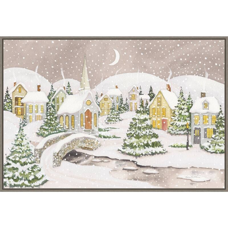 All is Calm All is Bright Light by Kathleen Parr McKenna Canvas Art Framed - 33 x 23 in