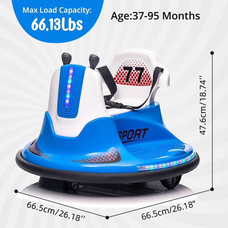 Toddlers Bumper Car Electric Ride On Car with Safety Belt 360 Spin