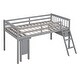 preview thumbnail 5 of 16, Multi-function Sturdy Wooden Twin Size Loft Bed With Removable Desk and Cabinet