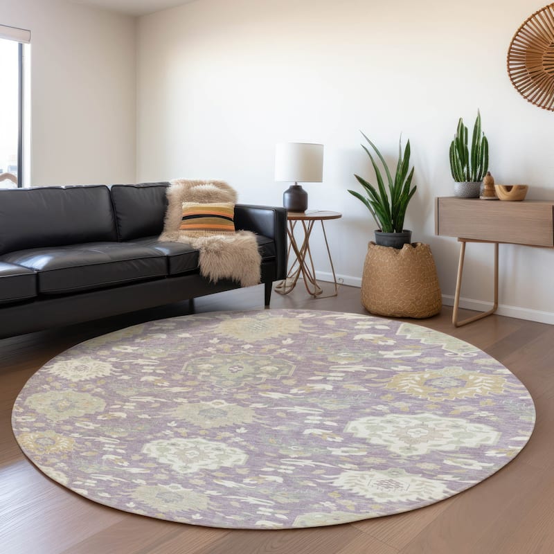 Premium Washable Super Soft Traditional Majestic Mayfield Rug - Lavender - 8' x 8'