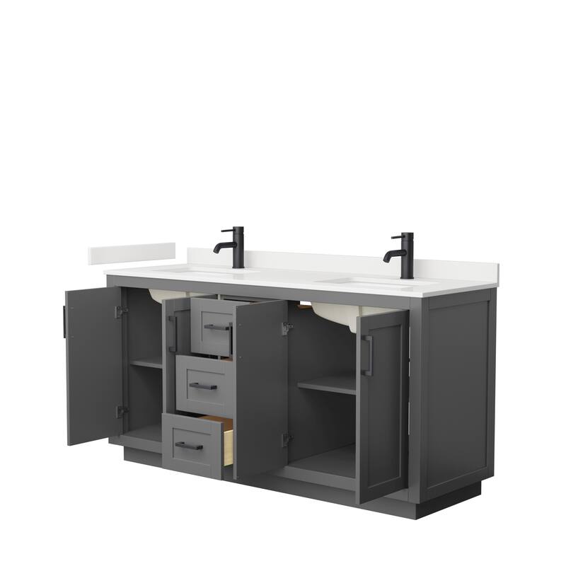 Miranda 66-inch Double Vanity, Quartz Top