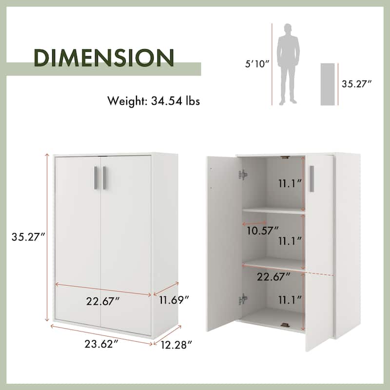 DH BASIC Modern Wood Customizable Stackable Storage Organizer - Cube Shelves, Drawer Cabinet, Bookcase with Doors by Denhour