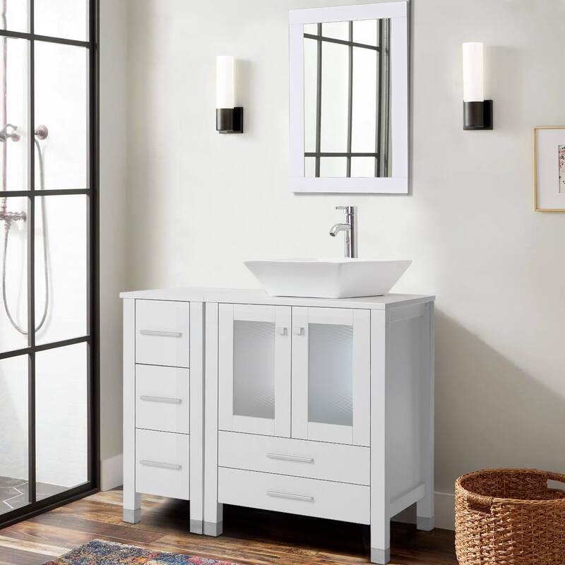 36" Bathroom Vanity with Sink Set Side Cabinet